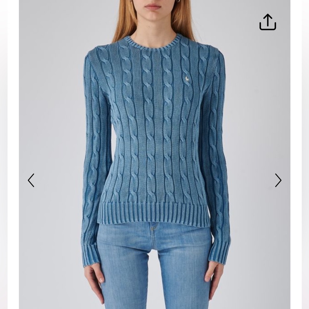 Ralph Luaren Blue Cable Knit Sweater